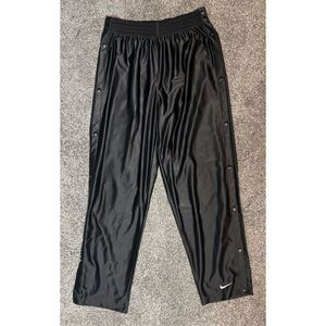 VTG Nike Pants Adult XL Snap Button Break Away Black Warm Up 90s Center Swoosh